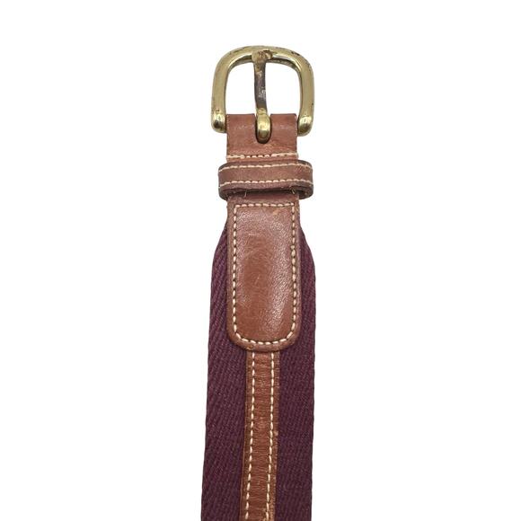 Dooney & Bourke | Women | Vintage Burgundy Leather Solid Brass Buckle Belt | 36 main image 6